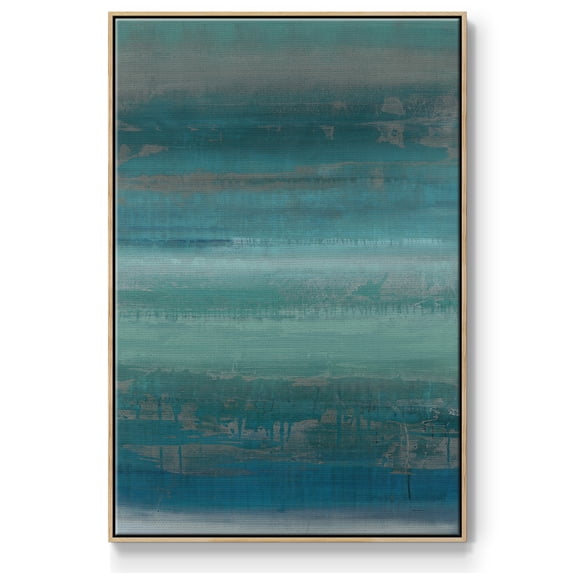 Stars & Shores II Framed Premium Gallery Wrapped Canvas - Ready to Hang - 17 x 25 - Natural Wood Floating Frame