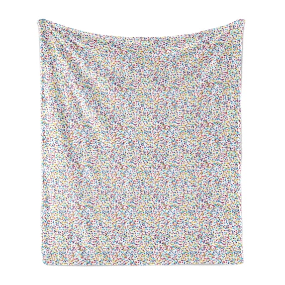 Stars Soft Flannel Fleece Throw Blanket, Colorful Stars Pattern Elements Celebration Theme Random Repeating Design, Cozy Plush for Indoor and Outdoor Use, 70" x 90", Multicolor, by Ambesonne