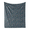 thumbnail image 1 of Stars Soft Flannel Fleece Throw Blanket, Graphical Abstract Star Randomly Scattered on a Blue Backdrop, Cozy Plush for Indoor and Outdoor Use, 60" x 80", Burnt Sienna Marigold, by Ambesonne, 1 of 5