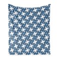 thumbnail image 1 of Stars Soft Flannel Fleece Throw Blanket, Repetitive Small and Bigger Ornamental Elements Concentric Silhouettes, Cozy Plush for Indoor and Outdoor Use, 70" x 90", Slate Blue and White, by Ambesonne, 1 of 5