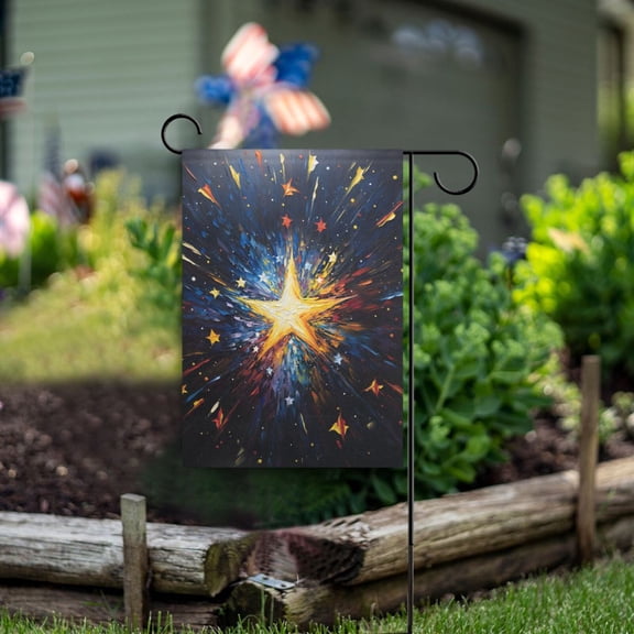 Stars Starry Sky Garden Flag Double Sided Outdoor Banners for Courtyard Outdoor Lawn Farmhouse Holiday Decorations