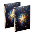 thumbnail image 1 of Stars Starry Sky Ring Binder Notebook Journey Note Diary College Ruled Spiral Notebook Study Loose Leaf Paper A5 60 Pages, 1 of 8