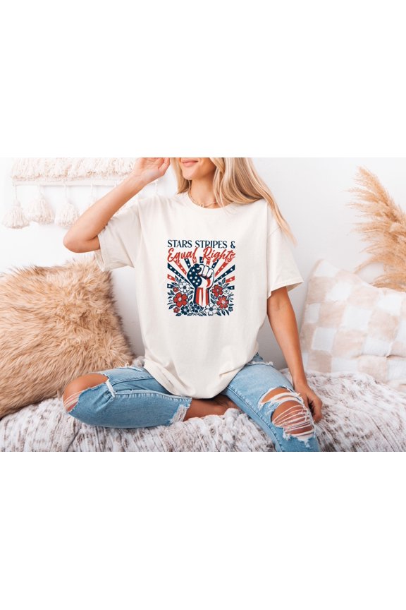 Stars Stripes And Equal Rights USA Patriotic Social Justice Equality All T-Shirt, for men & women, up to size 5XL