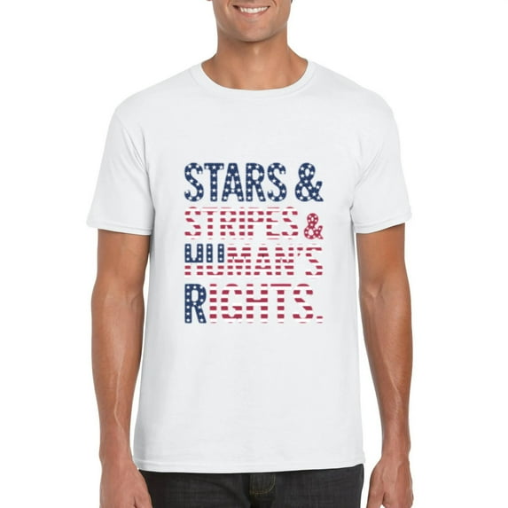 Stars Stripes And Human Rights 4 July Of Independence T-Shirt, for men & women, up to size 5XL