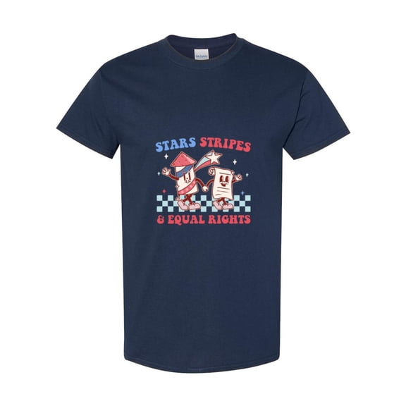 Stars Stripes Equal Rights Patriotic Equality Feminist 4th July USA Tee T-Shirt, for men & women, up to size 5XL