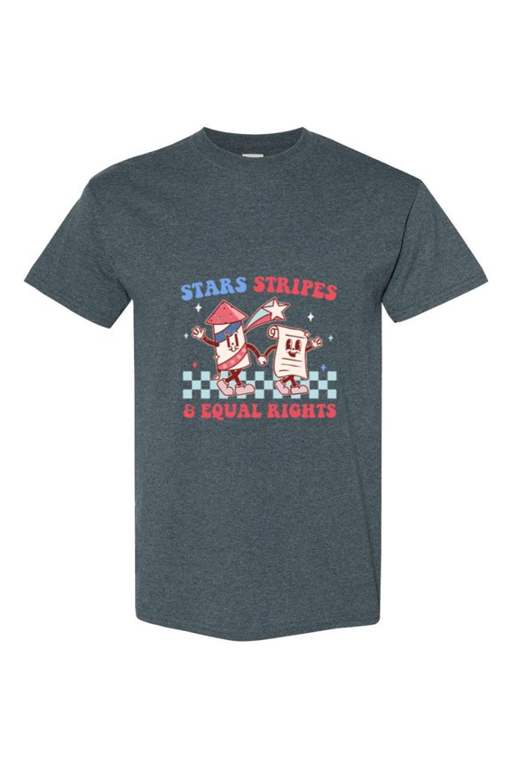 Stars Stripes Equal Rights Patriotic Equality Feminist 4th July USA Tee T-Shirt, for men & women, up to size 5XL