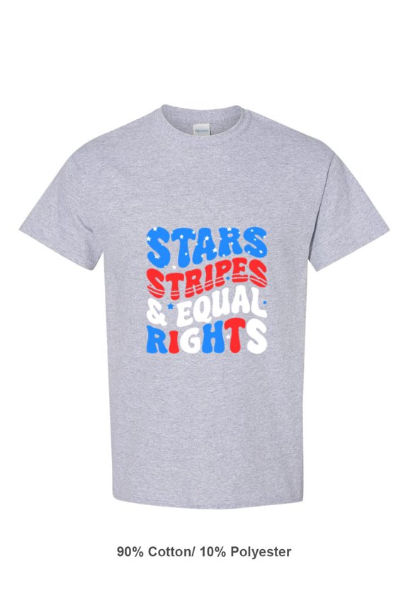 Stars Stripes Equal Rights Patriotic Equality USA Feminist Social Justice T-Shirt, for men & women, up to size 5XL