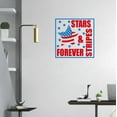 thumbnail image 1 of Stars Stripes Forever Patriotic Decorations Wall Decal Military Art Sticker 16x16-Inch Trafic Blue/Cherry Red, 1 of 2