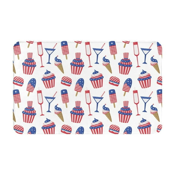 Stars and Stripes Ice Cream Print Door Mat for Indoor, Welcome Door Mats Front Entrance Rug, Non-Slip Bathroom kitchen Rugs for Inside Floor, Small Rug Dog Door Mat 20X31.5 Inch