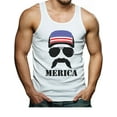 thumbnail image 1 of Stars & Stripes Men's Tank Top - American Flag Print Singlet - Ideal for 4th of July Celebrations - Patriotic Summer Wear - Men's USA Themed Outfit - X-Large White, 1 of 5