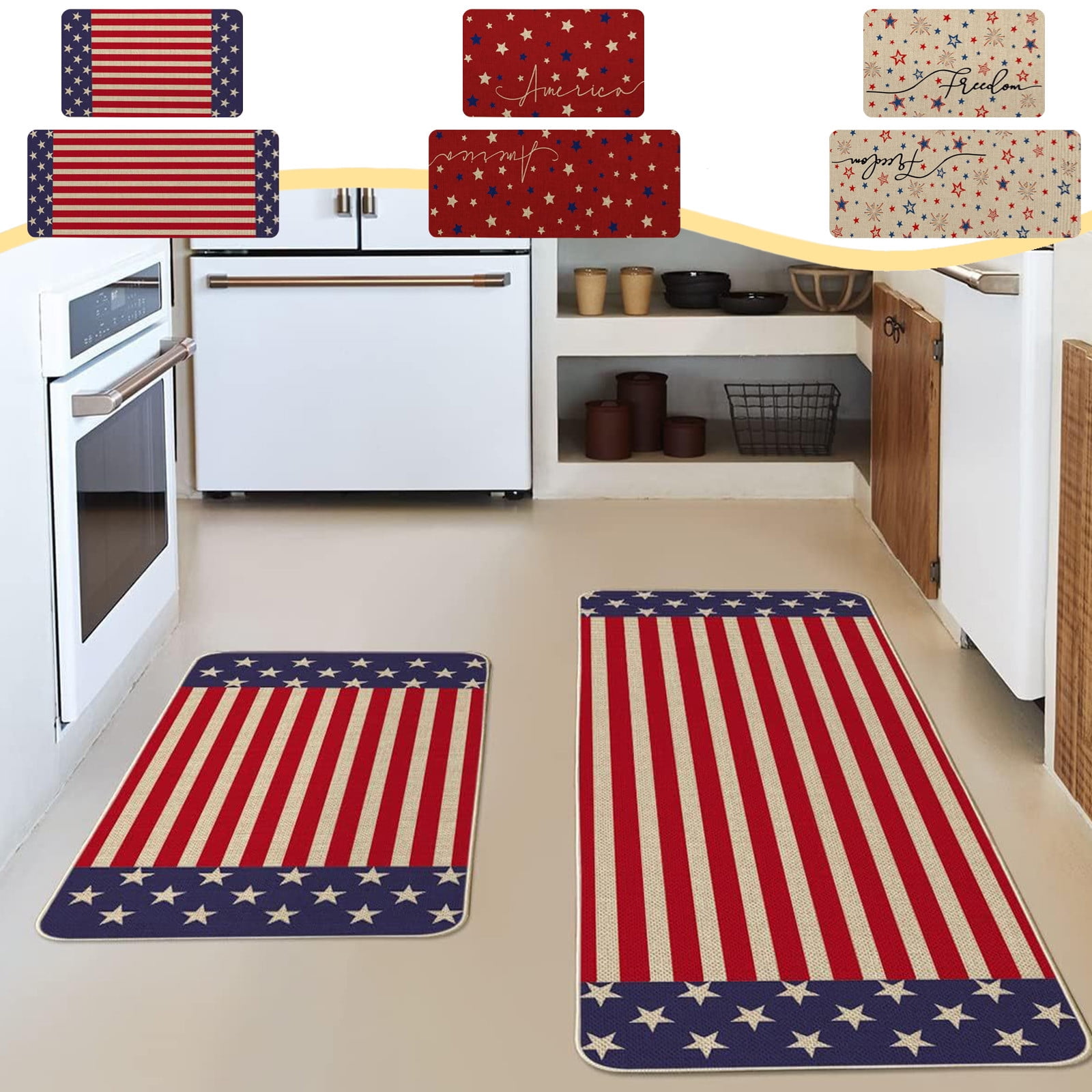 Stars Stripes Patriotic 4th of July Doormat, Memorial Day Home Decor ...