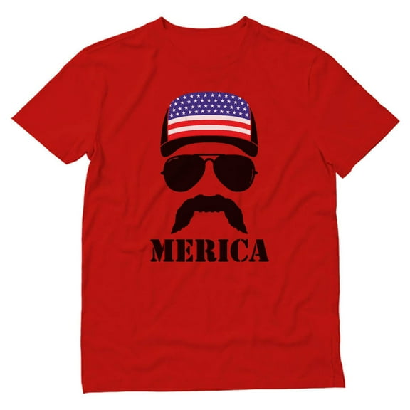 Stars & Stripes Pride" Men's T-Shirt - American Flag Cap Hat Graphic Tee - Patriotic 4th of July Apparel - Ideal for Independence Day Celebrations -USA Themed Outfit - XX-Large Red