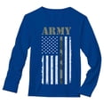 thumbnail image 1 of Stars & Stripes Salute Mens Long Sleeve T-Shirt - Patriotic U.S. Flag Graphic Tee - Perfect Independence Day Celebration Apparel for Army Veterans and Enthusiasts - Large Blue, 1 of 6
