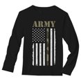 thumbnail image 1 of Stars & Stripes Salute Mens Long Sleeve T-Shirt - Patriotic U.S. Flag Graphic Tee - Perfect Independence Day Celebration Apparel for Army Veterans and Enthusiasts - Small Black, 1 of 6