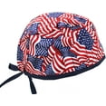 thumbnail image 1 of Stars & Stripes USA American Flag w Blue Trim Scrub Cap Hat, 1 of 2