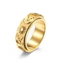 thumbnail image 1 of Stars Sun Moon Rotatable Titanium Steel Ring For Women Geometric Fashion Jewelry Design For Everyday Style Now, 1 of 7