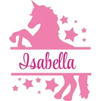 Stars Unicorn Unicorns Sparkle Customized Wall Decal - Custom Vinyl Wall Art - Personalized Name - Baby Girls Boys Kids Bedroom Wall Decal Room Decor Wall Stickers Decoration Size (40x20 inch)