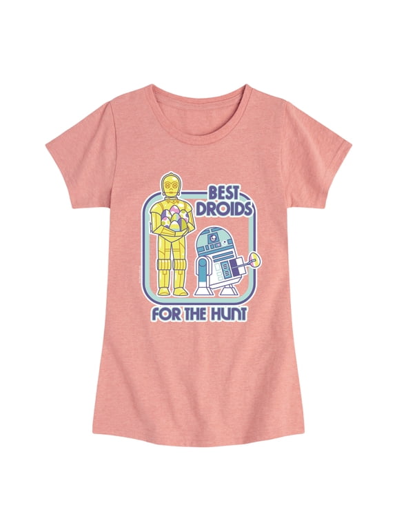 - Droids Easter Egg Hunt Girls' Fitted Short Sleeve Graphic T-Shirt
