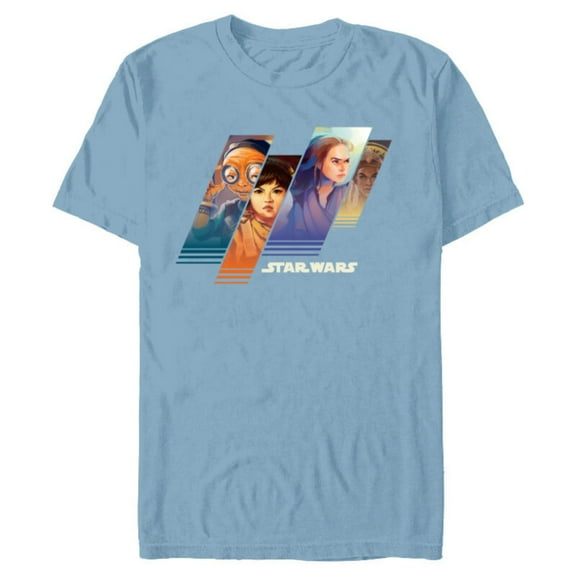 Stars Wars Maz Rose Rey and Adi Women of Star Wars - Short Sleeve Blended T-Shirt for Adults - Customized-Ocean Blue