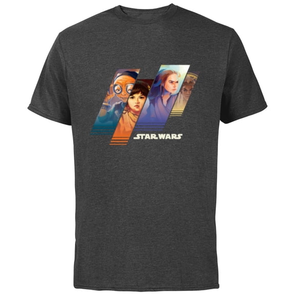 Stars Wars Maz Rose Rey and Adi Women of Star Wars - Short Sleeve Cotton T-Shirt for Adults - Customized-Charcoal