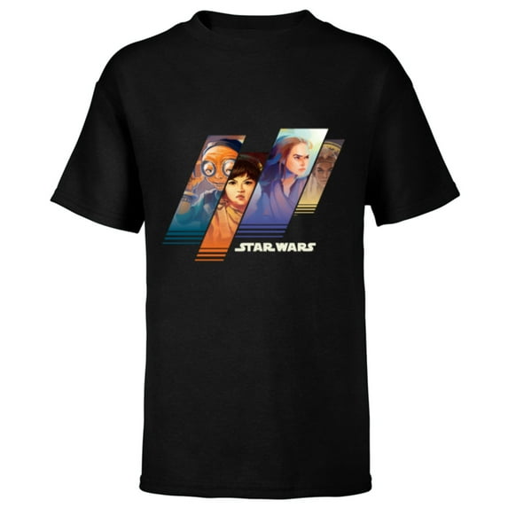 Stars Wars Maz Rose Rey and Adi Women of Star Wars - Short Sleeve T-Shirt for Kids - Customized-Black