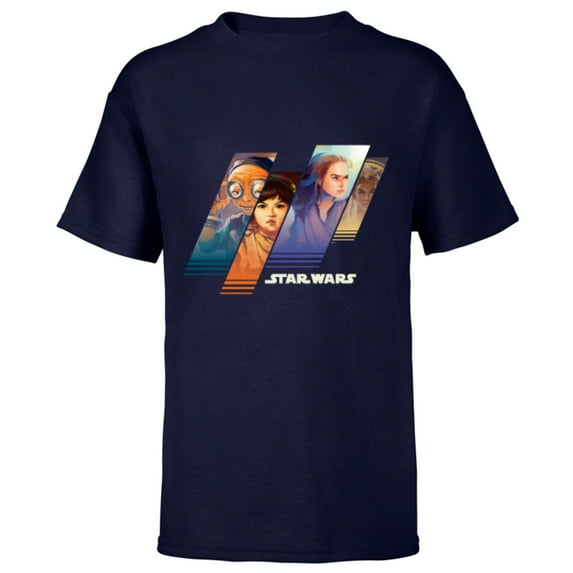 Stars Wars Maz Rose Rey and Adi Women of Star Wars - Short Sleeve T-Shirt for Kids - Customized-Navy