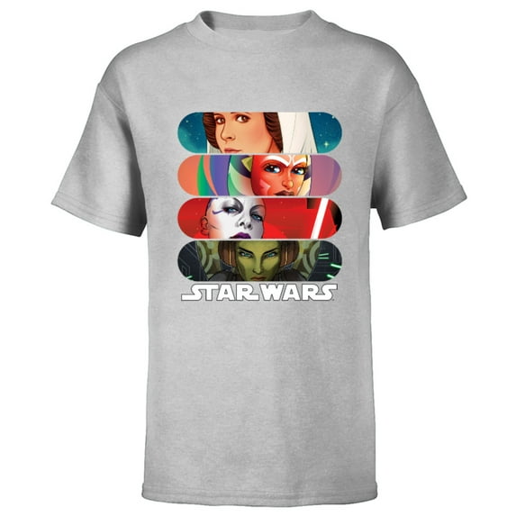 Stars Wars Women of the Galaxy - Short Sleeve T-Shirt for Kids - Customized-Athletic Heather