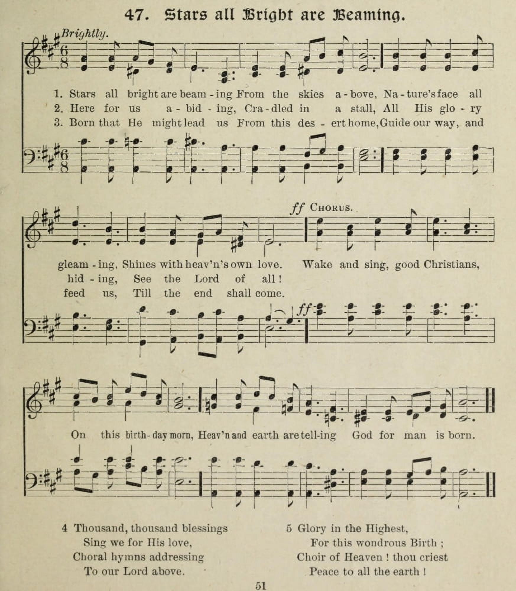 Stars all Bright are Beaming Gems of Christmas Song 1910 Canvas Art - (24 x 36)