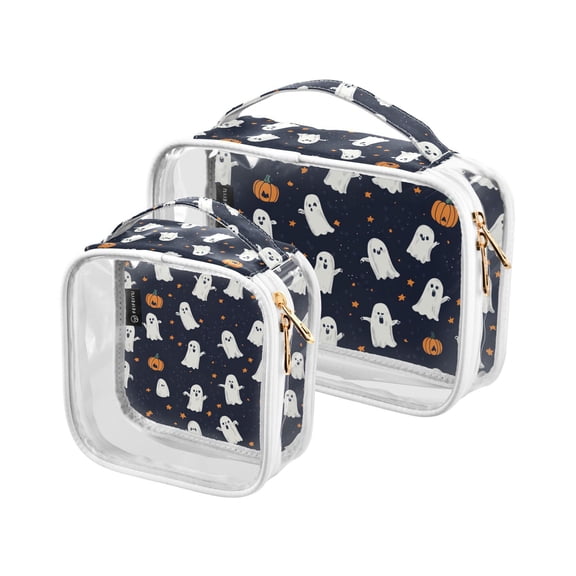 Stars and Ghosts Makeup Bags Set Travel Toiletry Bags Portable Cosmetic Bags Organizer Waterproof 2 Packs