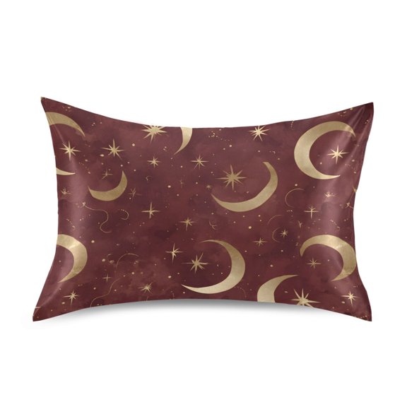 Stars and Moon Pillowcase Standard Size Luxury Silky Soft Wrinkle Resistant Envelope Closure 20x26in