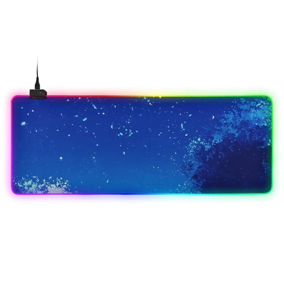 Stars and Night Sky RGB Gaming Mouse Pad Large Keyboard Mat Rubber Base 13 Light Modes