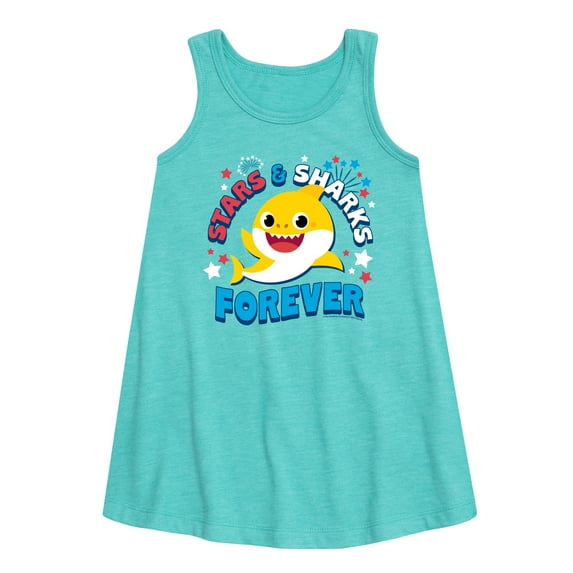 Baby Shark - Stars and Sharks - Girl's Aline Dress