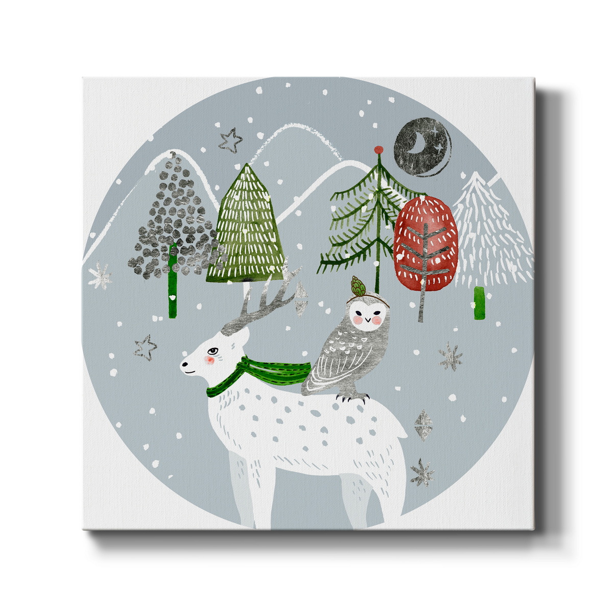 Stars and Snowflakes Collection C-Premium Gallery Wrapped Canvas - Ready to Hang