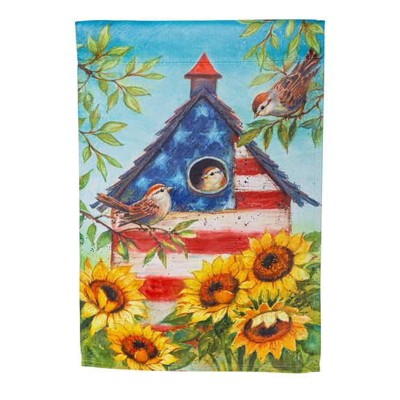 Stars and Sparrows Suede Garden Flag