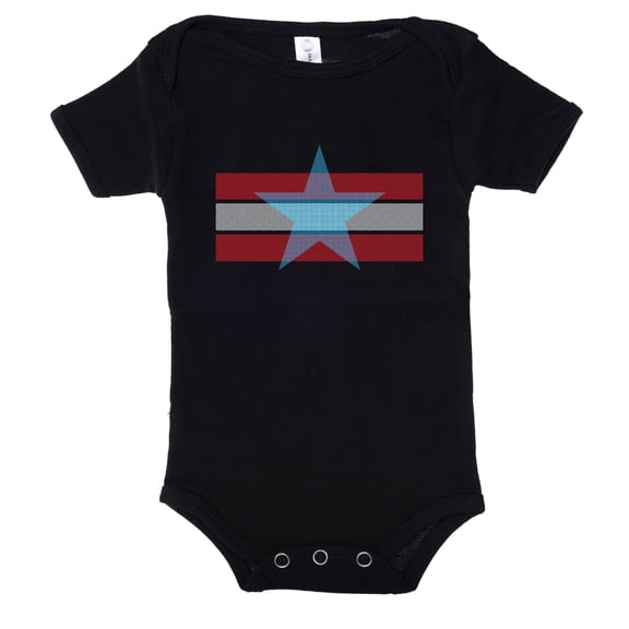 Stars and Stripes Baby Romper, Baby 4th of July Shirts, USA Baby one-piece - Black CA165PATRIOT S15 18-24