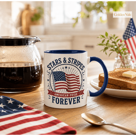 Stars and Stripes Mug Patriotic American Pride Coffee Cup Gift