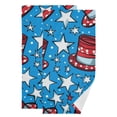 thumbnail image 1 of Stars and Stripes Pattern Hats Hand Towel Absorbent Bath Towels for Bathroom Sports Gym 28" x 14" Set of 2, 1 of 8