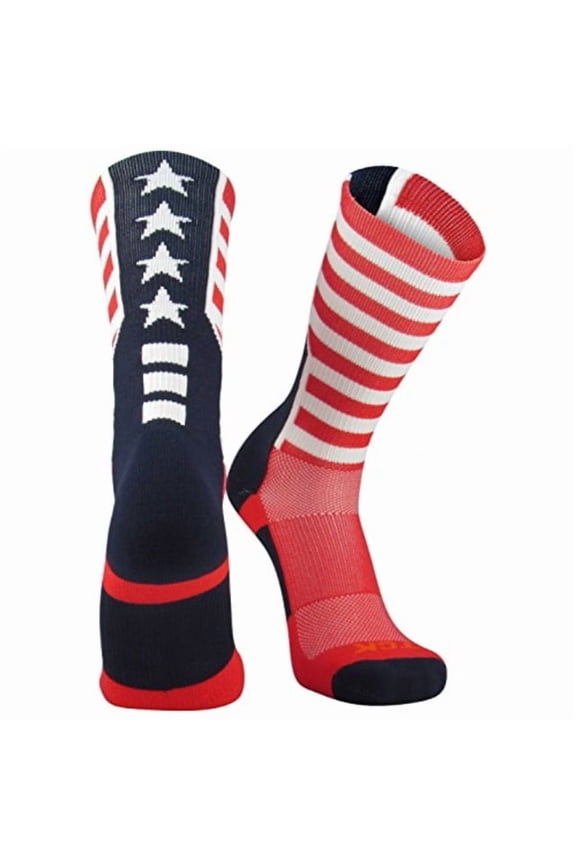 Stars and Stripes Perimeter Socks (Scarlet/Navy/White, Large)