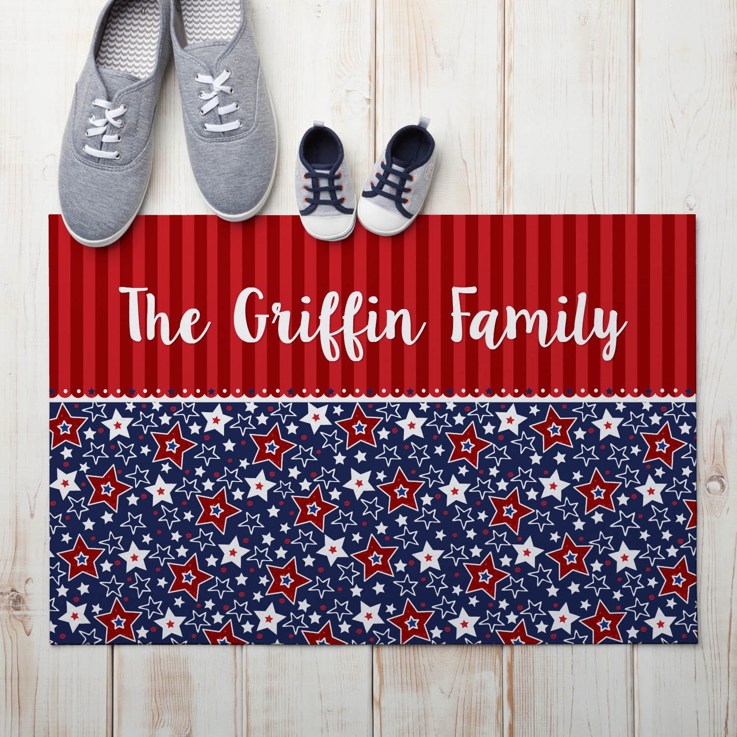 Stars and Stripes Personalized Doormat