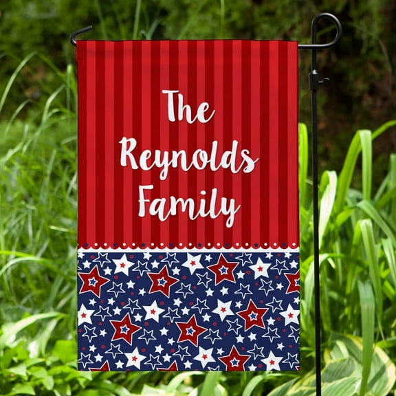 Stars and Stripes Personalized Outdoor Garden Flag