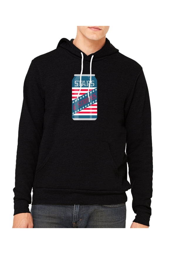 Stars and Strips Beer Hoodie, Funny Drinking Sweatshirts, Patriotic Hoodies - Black MH200HOODPATRIOT S22 S