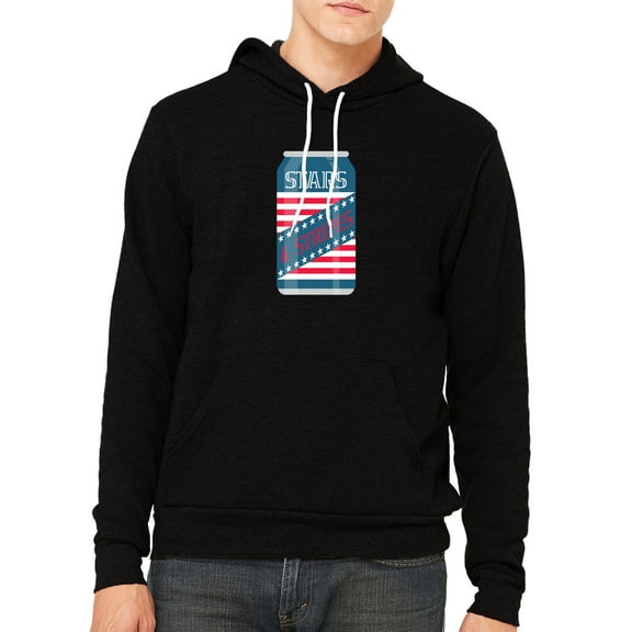 Stars and Strips Beer Hoodie, Funny Drinking Sweatshirts, Patriotic Hoodies - Black MH200HOODPATRIOT S22 XL