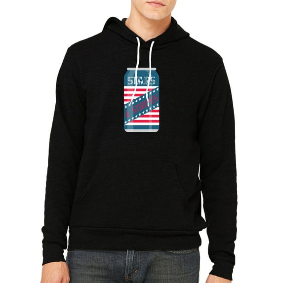 Stars and Strips Beer Hoodie, Funny Drinking Sweatshirts, Patriotic Hoodies - Black MH200HOODPATRIOT S22 XS