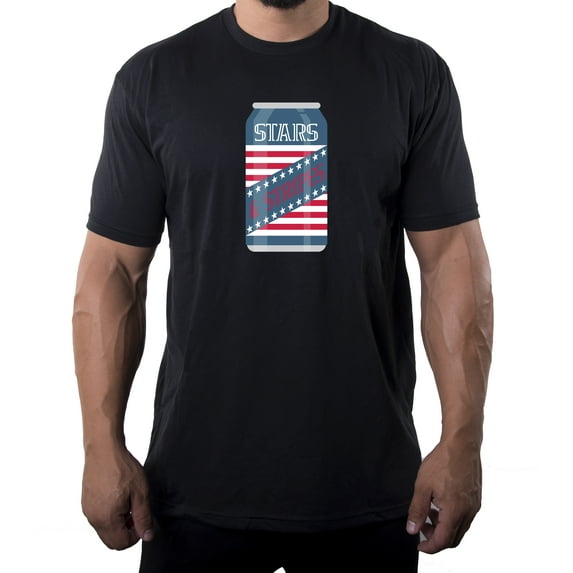 Stars and Strips Beer T-shirt, Men's Graphic T-shirts, Patriotic Shirts - Black MH200PATRIOT S22 3XL