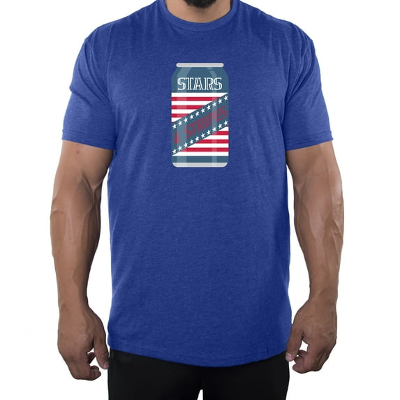 Stars and Strips Beer T-shirt, Men's Graphic T-shirts, Patriotic Shirts - Royal MH200PATRIOT S22 4XL