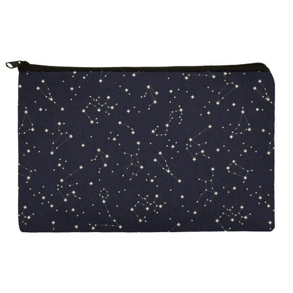 Stars and Zodiac Constellations Pattern Pencil Pen Organizer Zipper Pouch Case