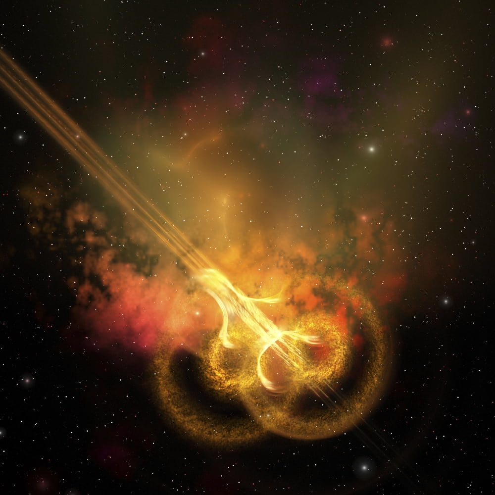 Stars and gases collide to form this spacial phenomenon Canvas Art - Corey FordStocktrek Images (28 x 28)
