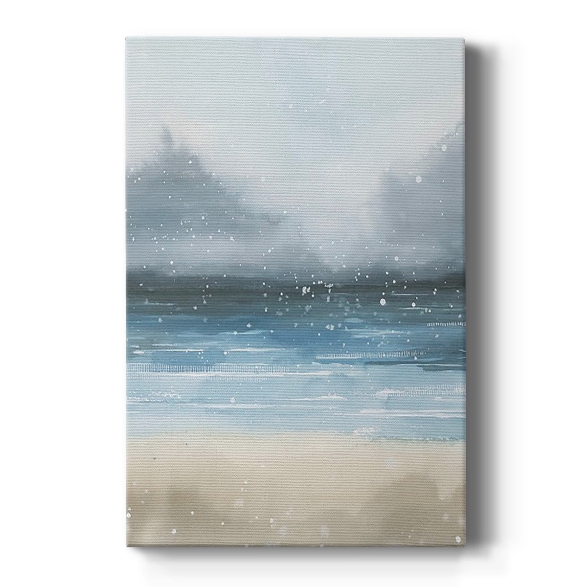 Ocean Mist Blue and Beige Canvas Art - 29" x 29"