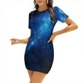 thumbnail image 1 of Stars in The Sky Sweet Elegant Short Sleeves Dress Women Korean Kawaii Dress, 1 of 9