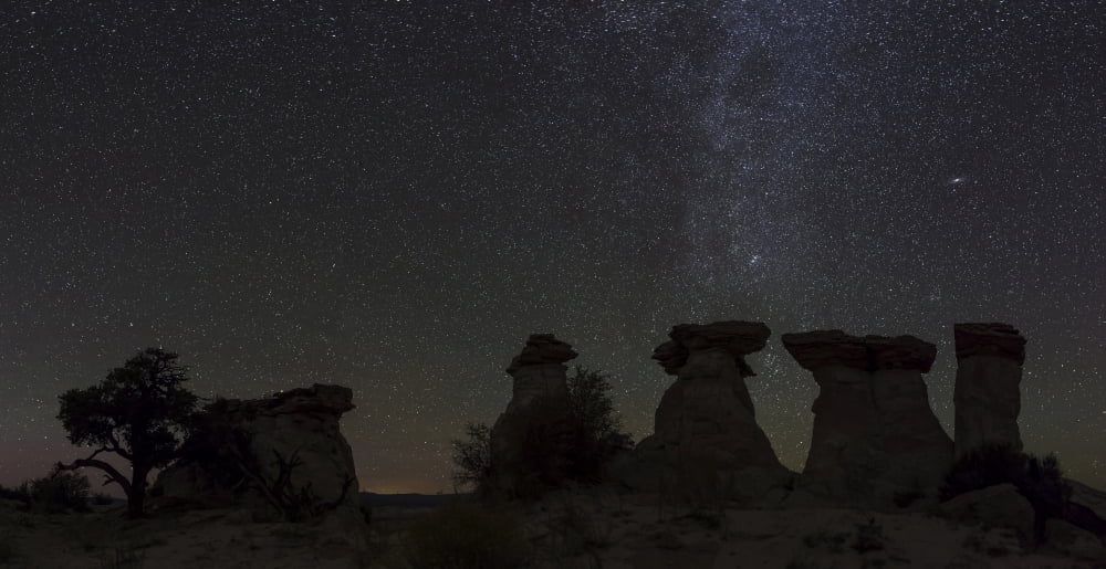 Stars in the sky at night Canyons of the Escalante Utah USA Canvas Art - Panoramic Images (27 x 9)